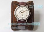 ZF Factory Omega De Ville Replica Watch White Dial Leather Strap - Super Clone